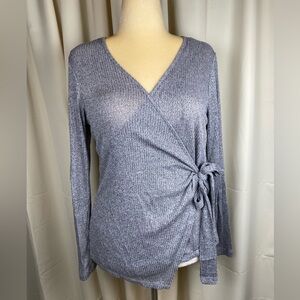 NWT! Heather Gray Knit Wrap Top